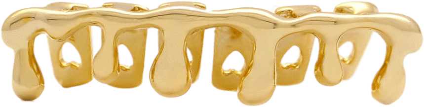 Gold Grillz Dental Jewelry PNG Image