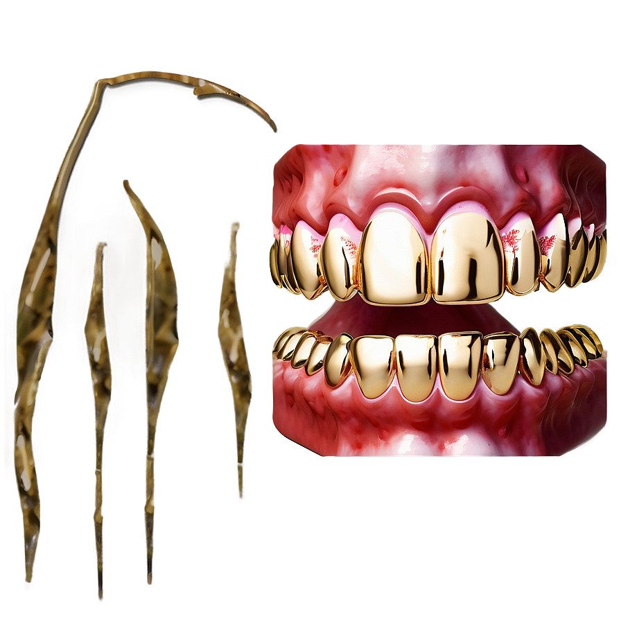 Gold Grillz Fashion Statement Png Kqr PNG Image