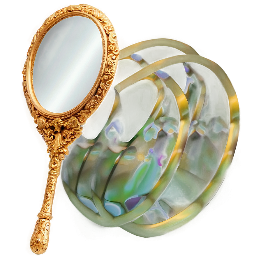 Gold Hand Mirror Png Ddn PNG Image