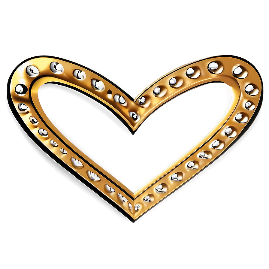 Gold Heart Outline Png Oyu PNG Image