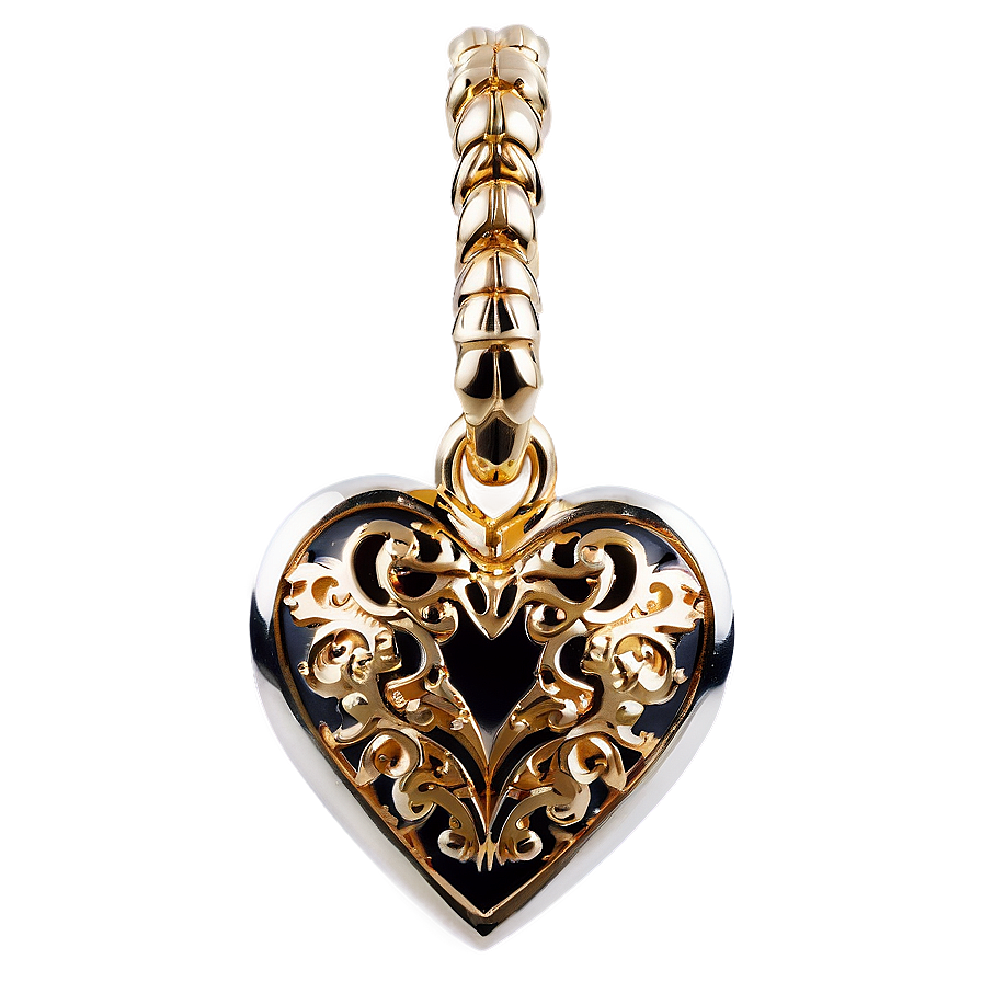 Gold Heart Pendant Png 05032024 PNG Image