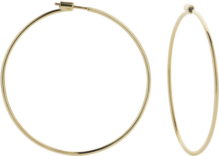 Gold Hoop Earrings Transparent Background PNG Image