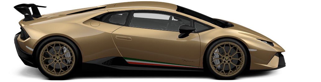 Gold Lamborghini Huracan Side View PNG Image