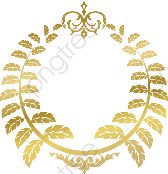 Gold Laurel Wreath Design PNG Image