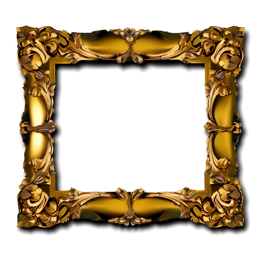 Gold Leaf Frame Png Eno69 PNG Image