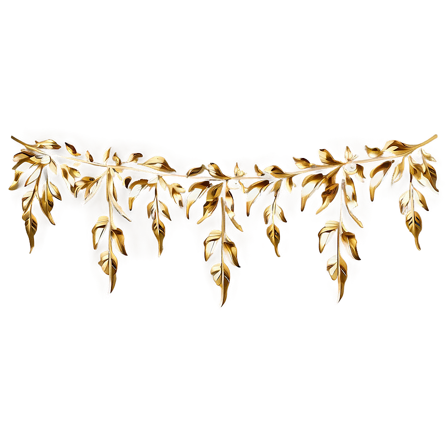 Gold Leaf Garland Png 06262024 PNG Image