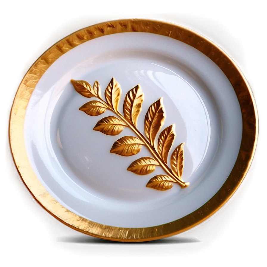 Gold Leaf Plate Png Snj73 PNG Image