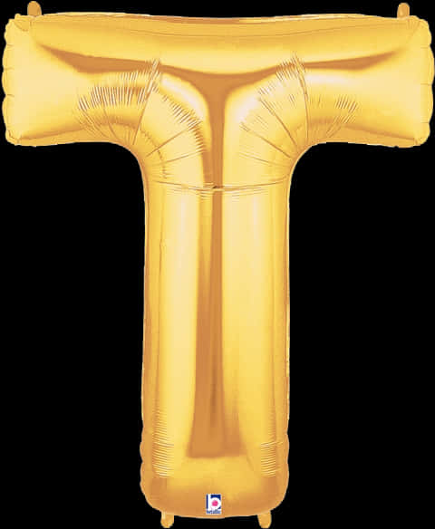 Gold Letter T Balloon PNG Image