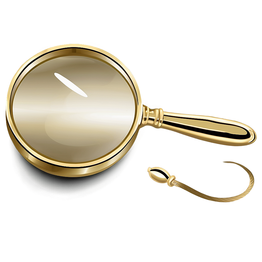 Gold Magnifying Glass Png Nyj43 PNG Image