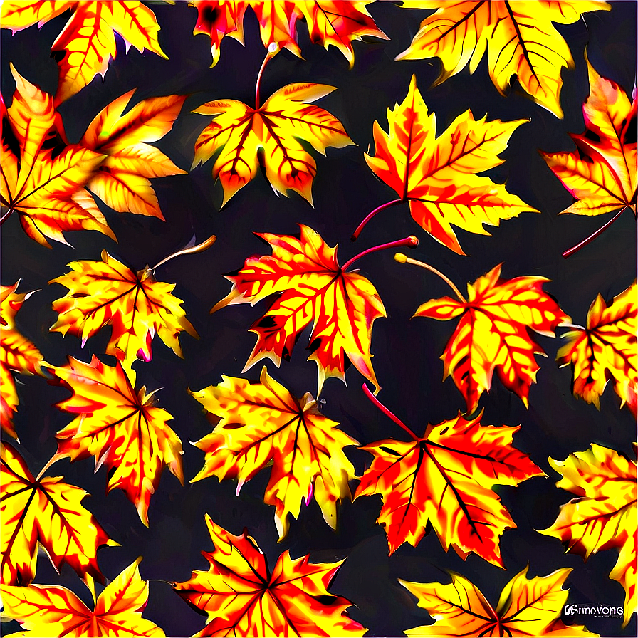 Gold Maple Leaves Png Vsl PNG Image