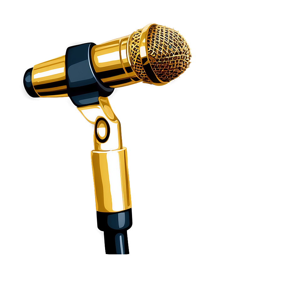 Gold Microphone On Stand Png 28 PNG Image