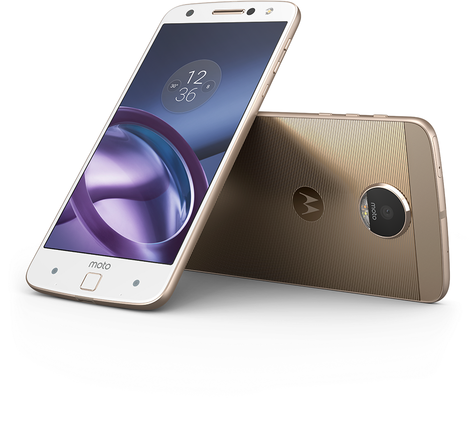 Gold Motorola Smartphone Dual View PNG Image