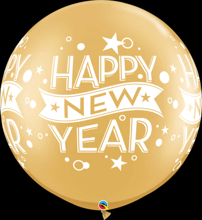 Gold New Year Balloon Celebration PNG Image