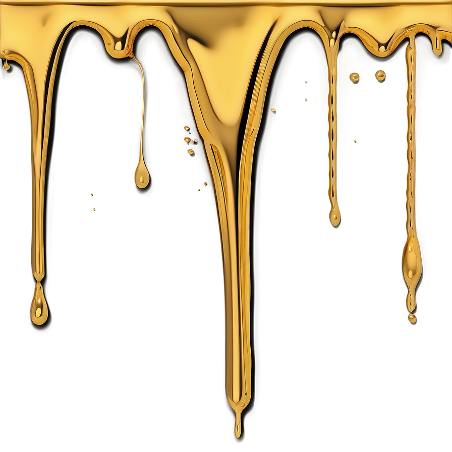 Gold Paint Drip Luxury Png 06122024 PNG Image