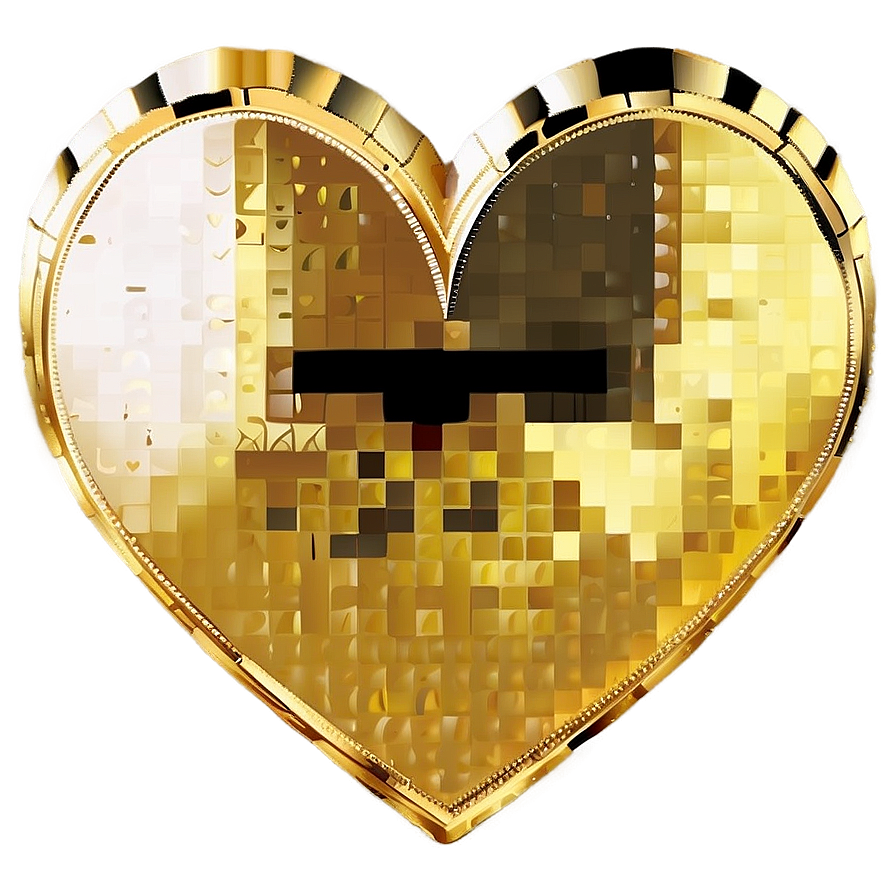 Gold Pixel Heart Png Juj PNG Image