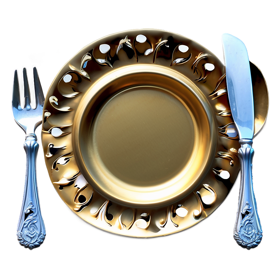 Gold Plate For Dining Png 62 PNG Image