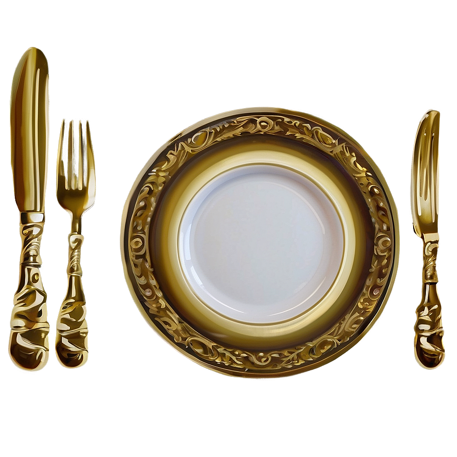 Gold Plate For Dining Png Lem77 PNG Image