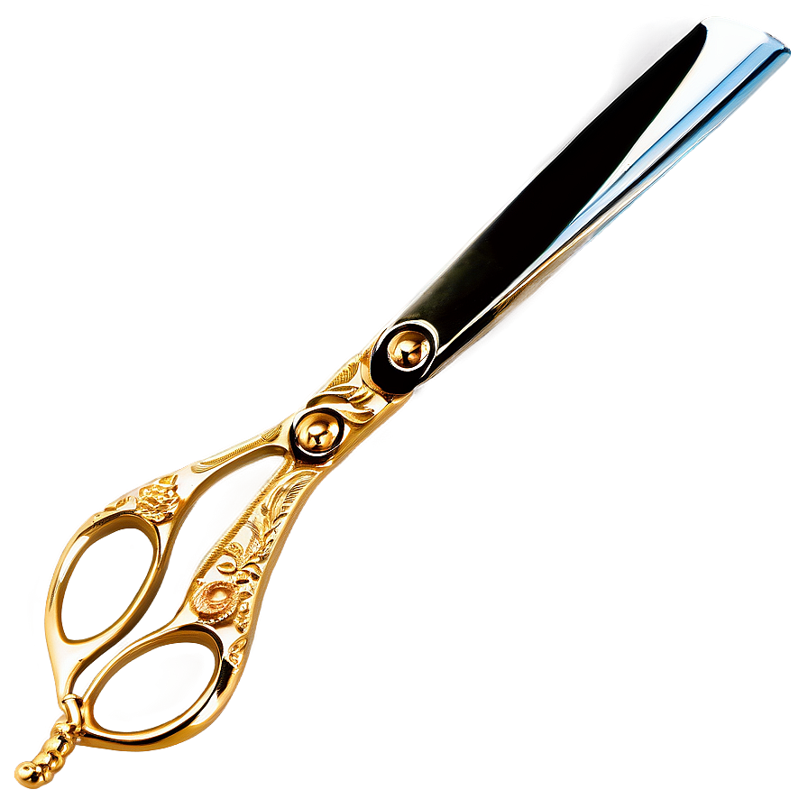 Gold Plated Barber Scissors Png 06132024 PNG Image