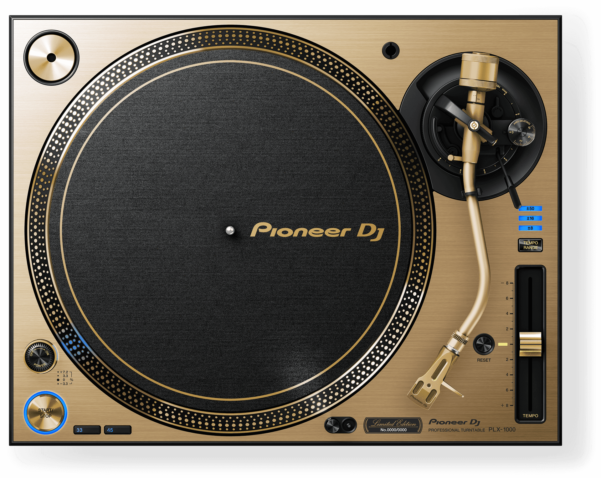 Gold Plated Professional D J Turntable PNG Image