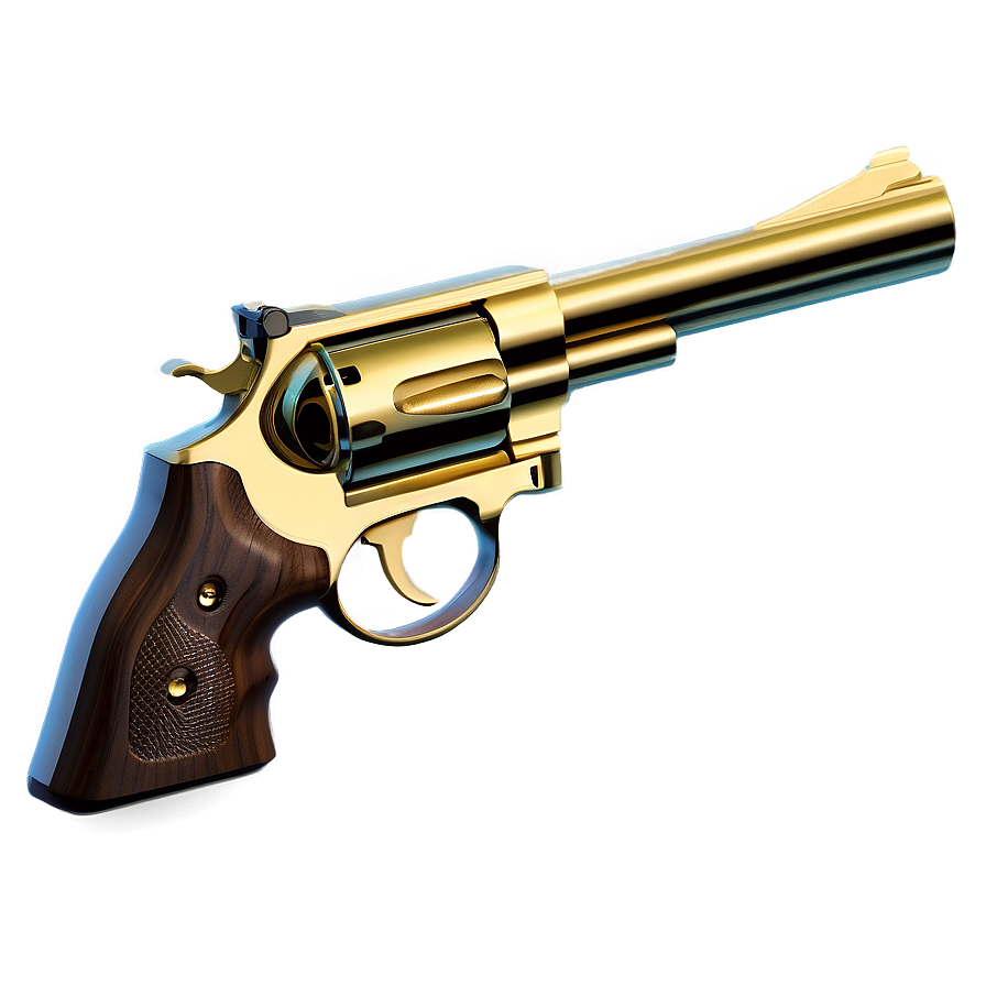 Gold Plated Revolver Png Lmn PNG Image