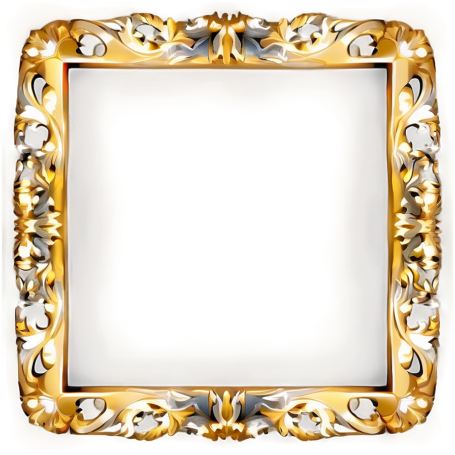 Gold Rectangle With Floral Png 06272024 PNG Image