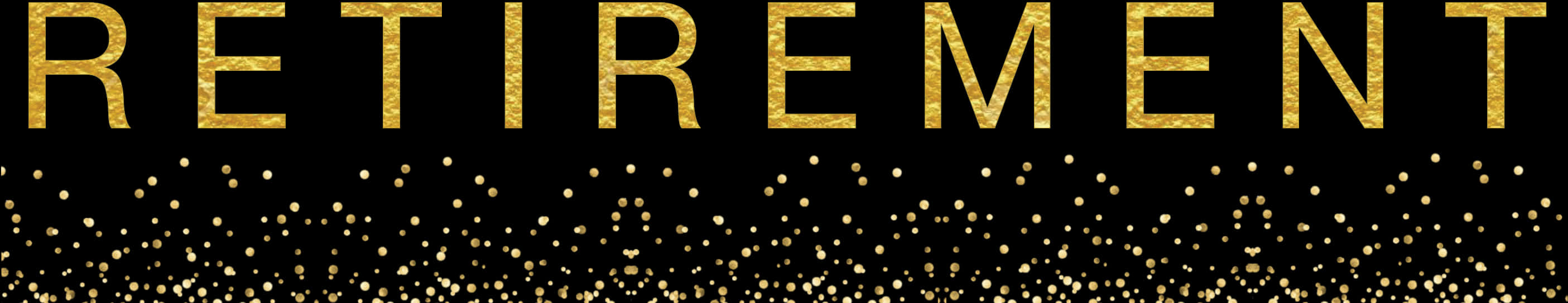 Gold Retirement Confetti Banner PNG Image