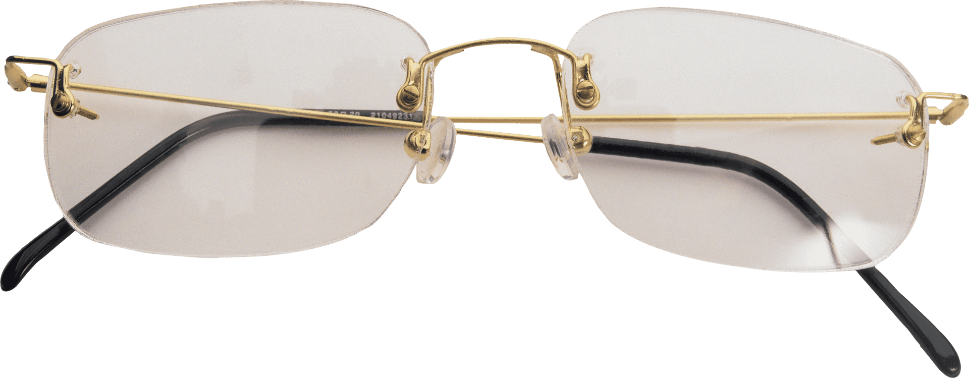 Gold Rimmed Aviator Eyeglasses PNG Image