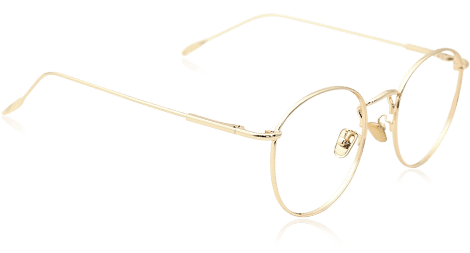 Gold Rimmed Eyeglasses Transparent Background PNG Image