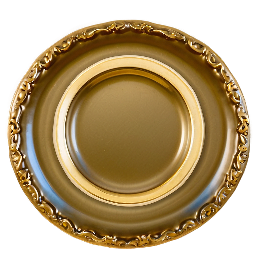 Gold Rimmed Plate Png 06262024 PNG Image