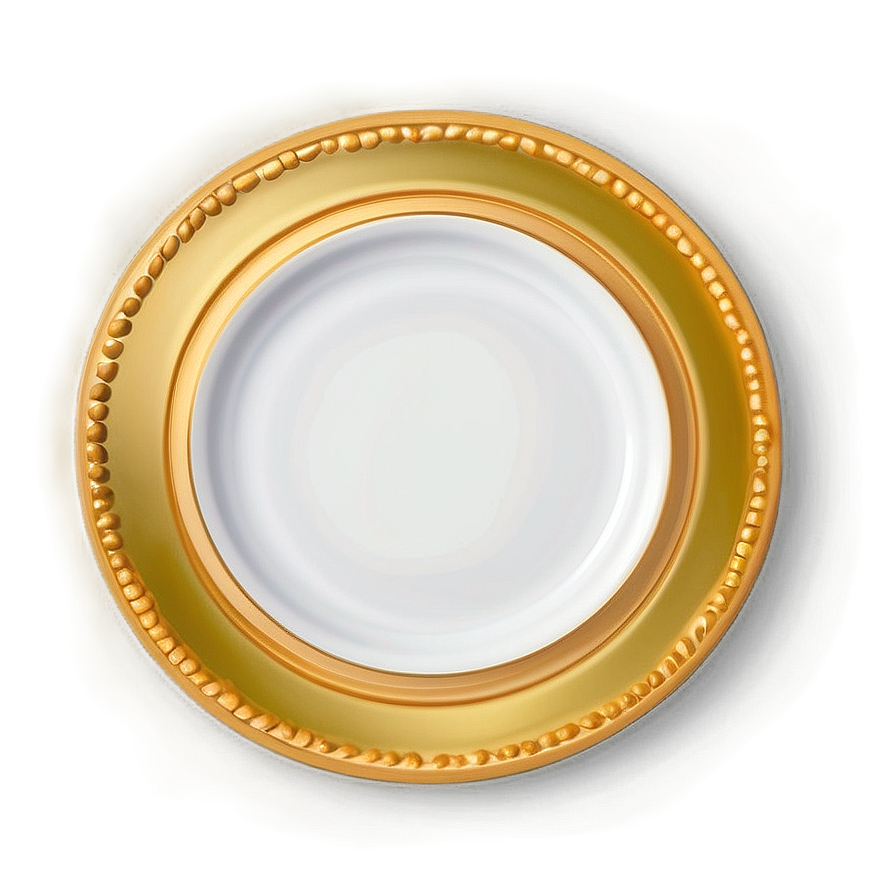 Gold Rimmed Plate Png 06262024 PNG Image