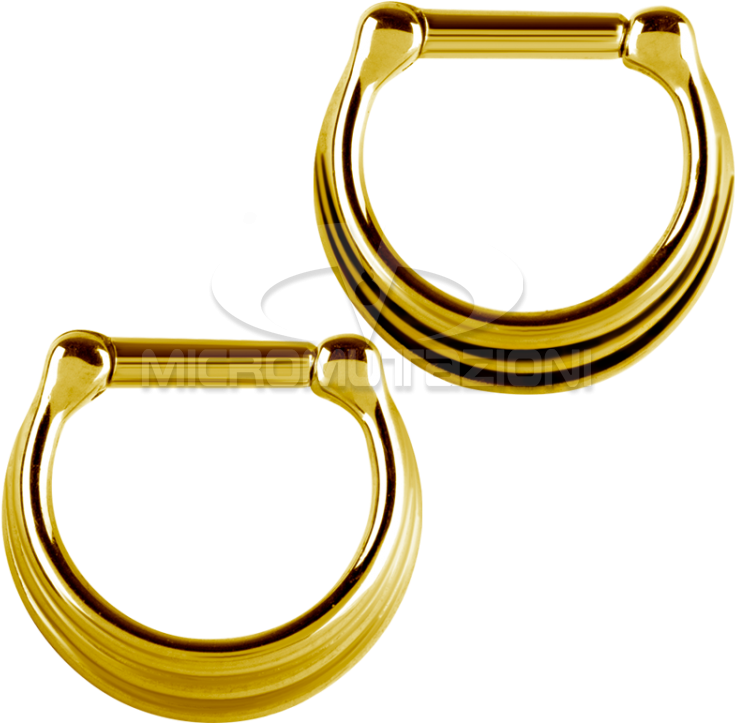 Gold Segment Ring Piercing Jewelry PNG Image