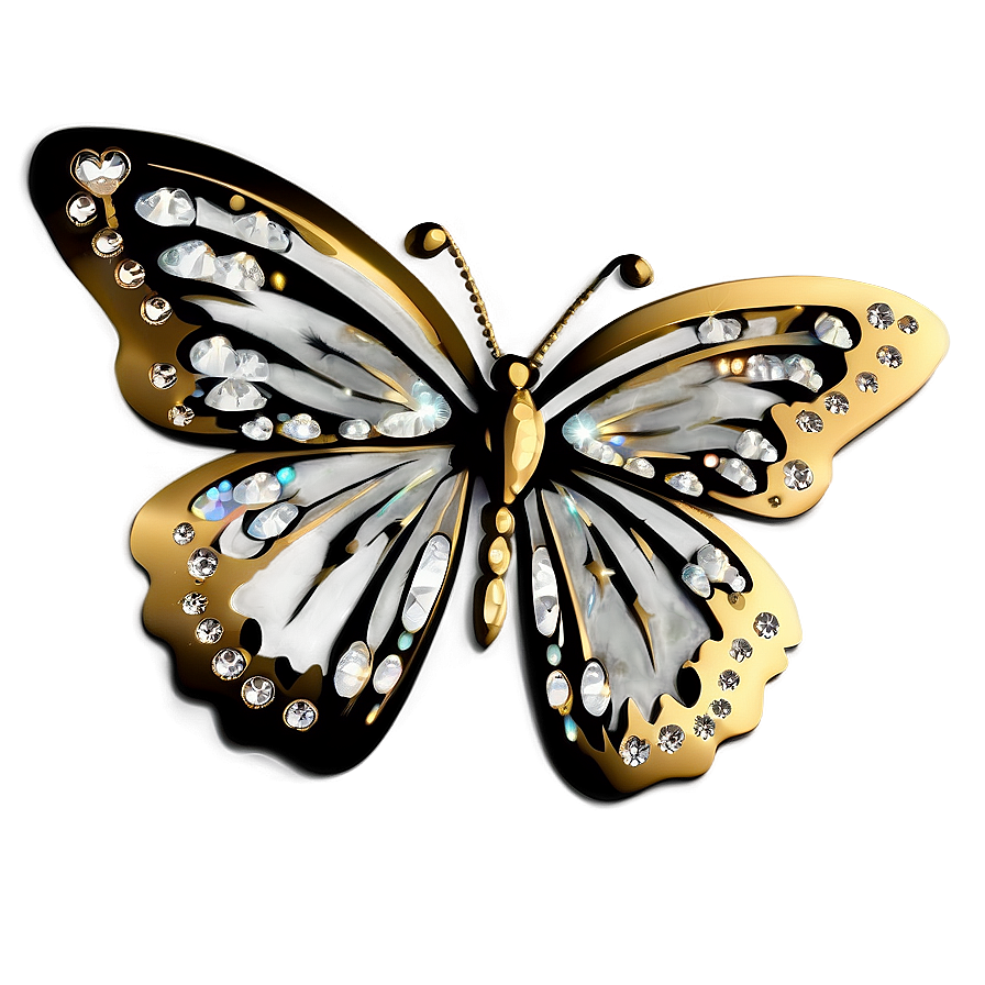 Gold Sparkle Butterfly Png Ikr43 PNG Image