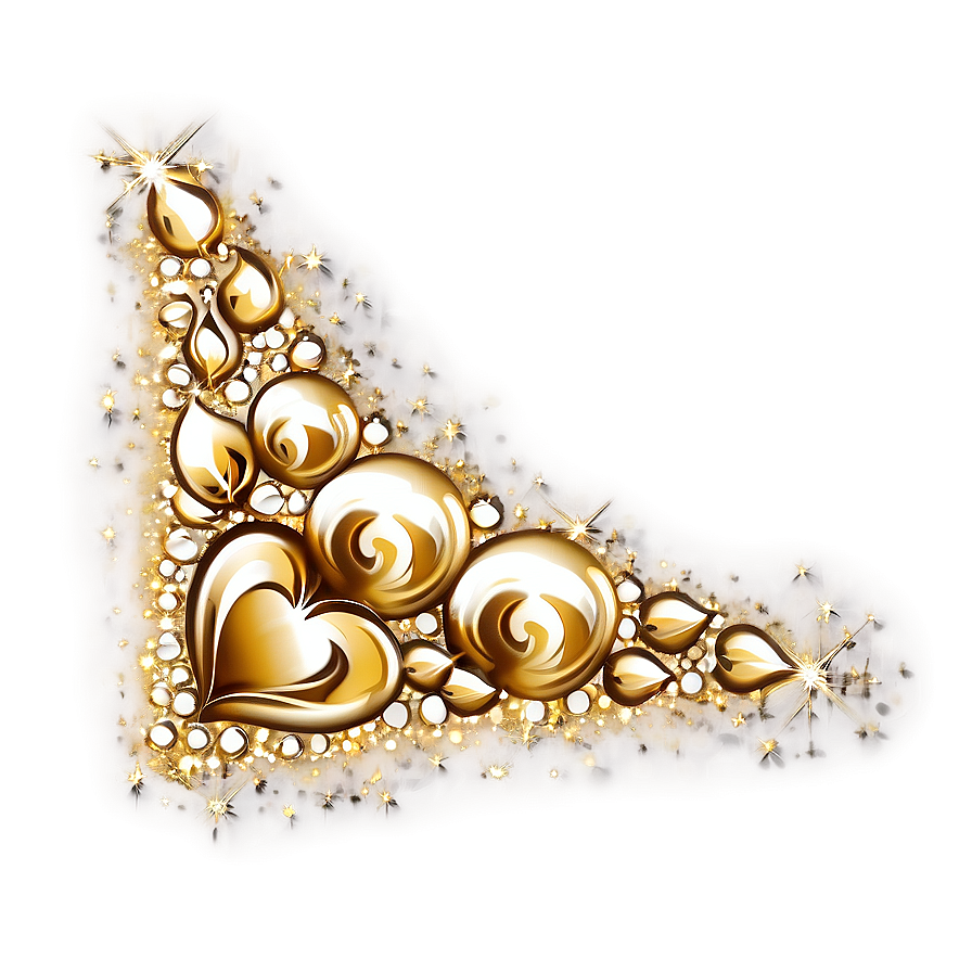 Gold Sparkles Corner Embellishment Png 86 PNG Image