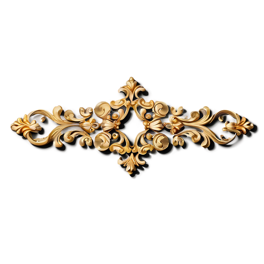 Gold Square With Baroque Details Png 32 PNG Image