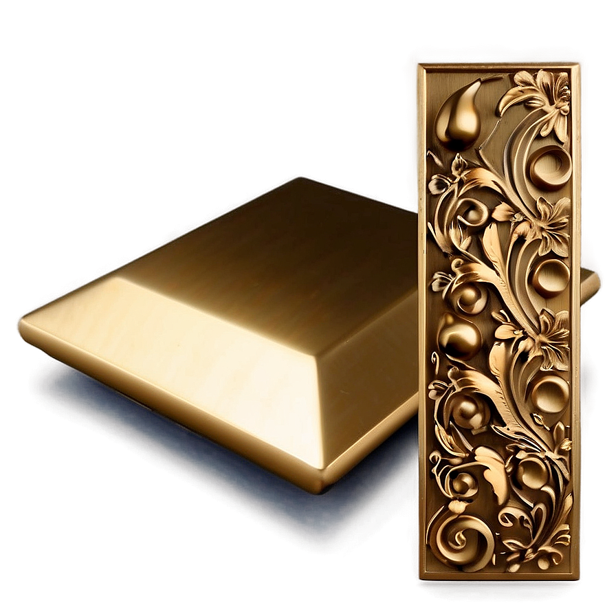 Gold Square With Floral Accents Png Hmf PNG Image