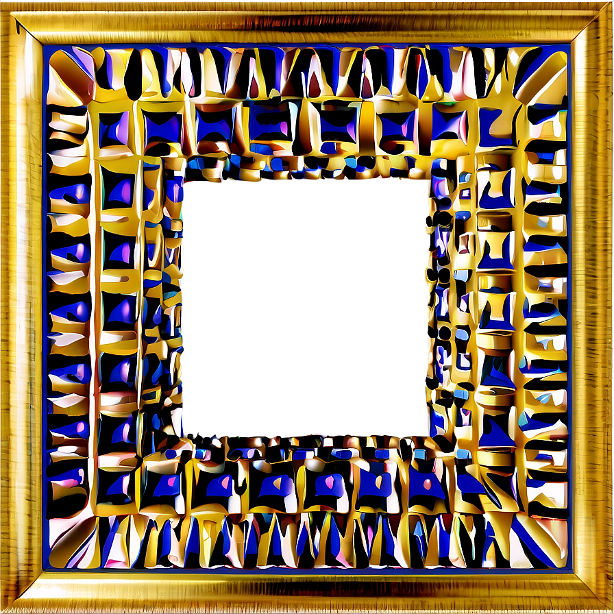 Gold Square With Geometric Patterns Png Teh22 PNG Image