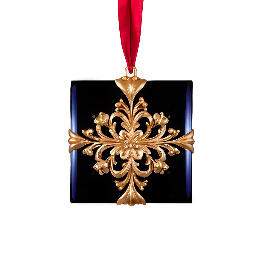 Gold Square With Ornaments Png Gkj79 PNG Image