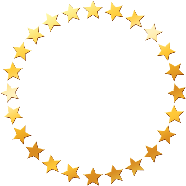 Gold Star Circle Design PNG Image