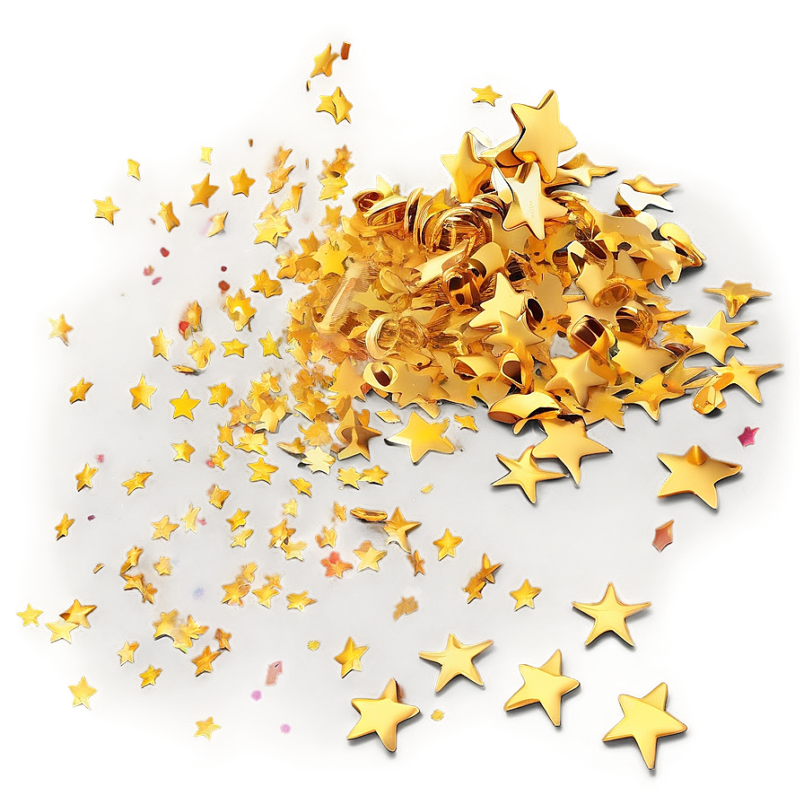 Gold Star Confetti Scatter Png Dxl PNG Image