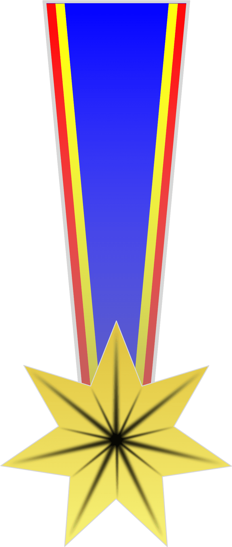 Gold Star Medal Illustration PNG Image