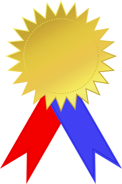 Gold Star Medalwith Ribbons PNG Image