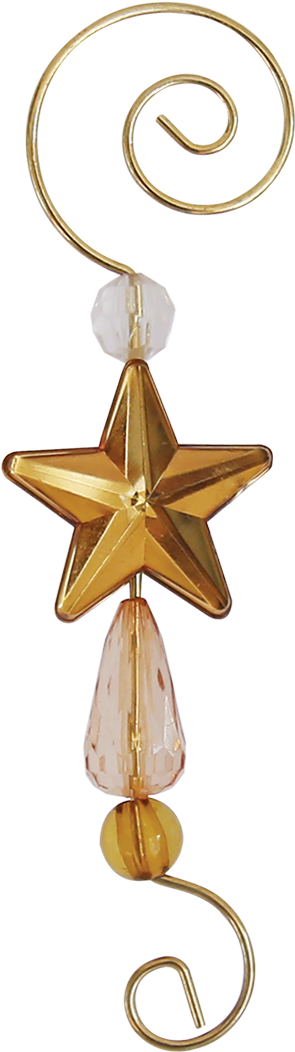 Gold Star Ornamentwith Crystal Accents PNG Image