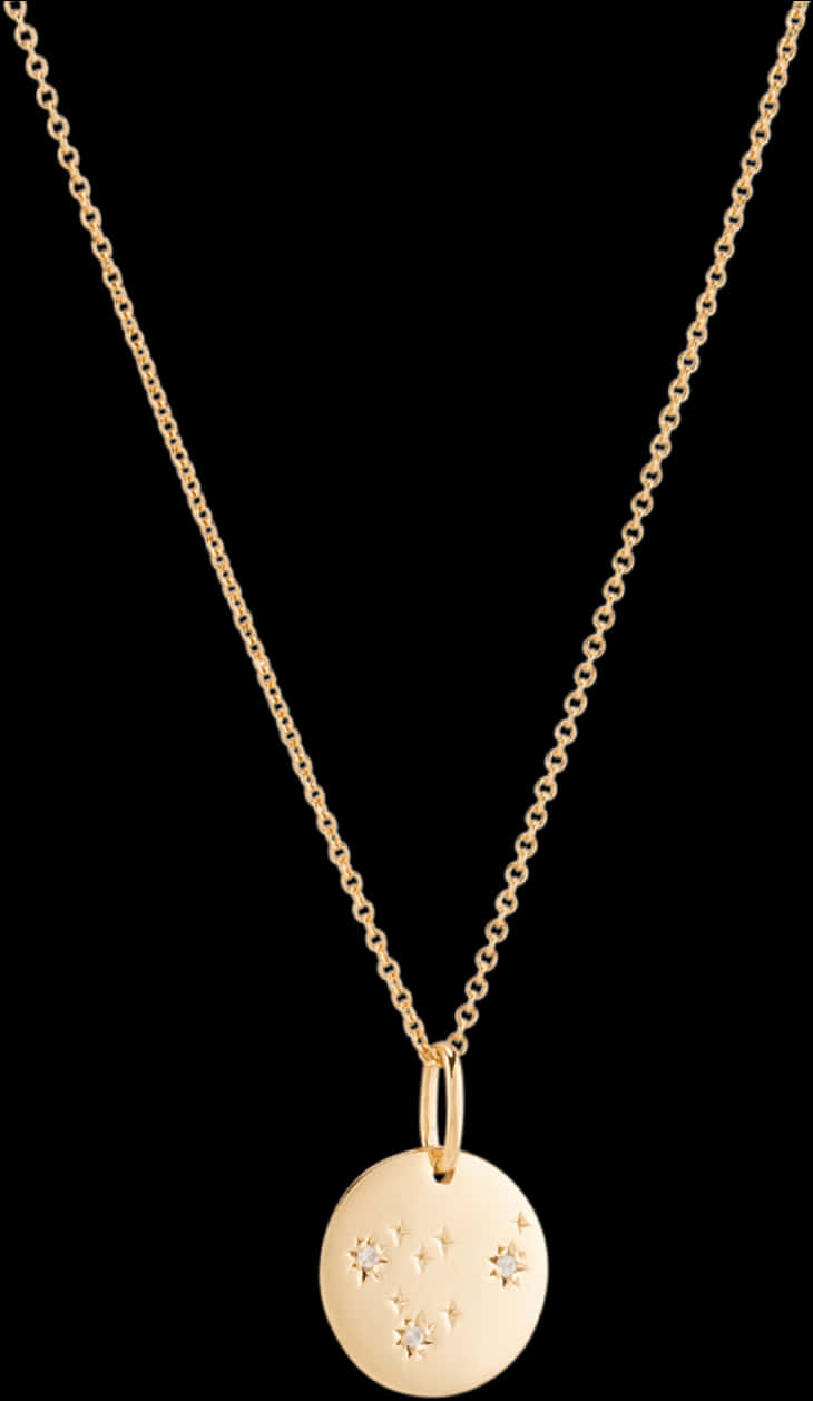 Gold Star Pendant Necklace PNG Image