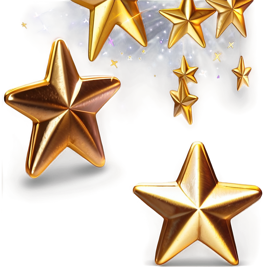 Gold Stars With Shadow Png 06122024 PNG Image