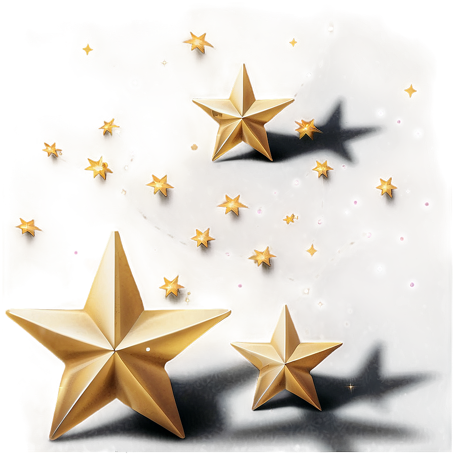 Gold Stars With Shadow Png 21 PNG Image