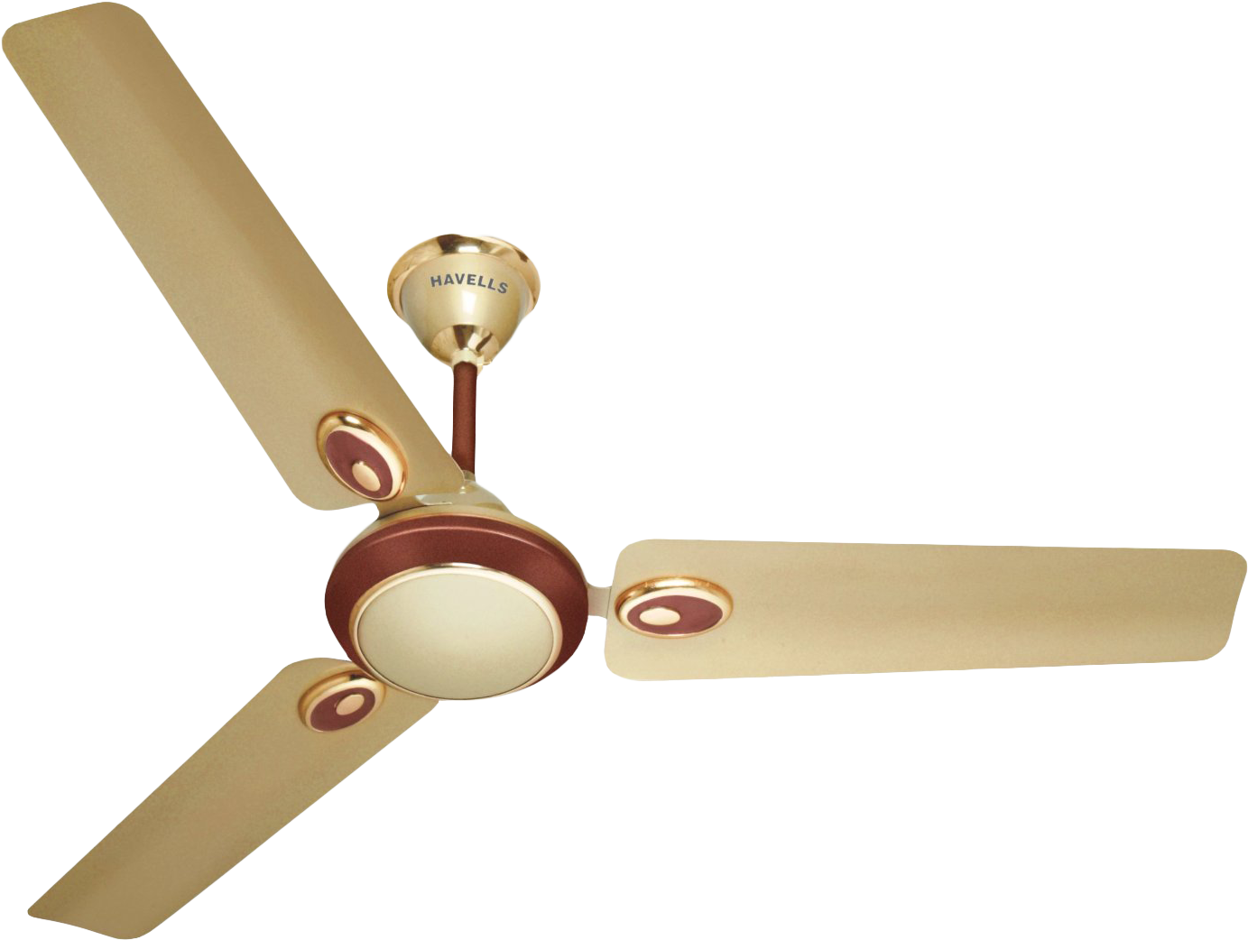 Gold Tone Ceiling Fan Havells Model PNG Image