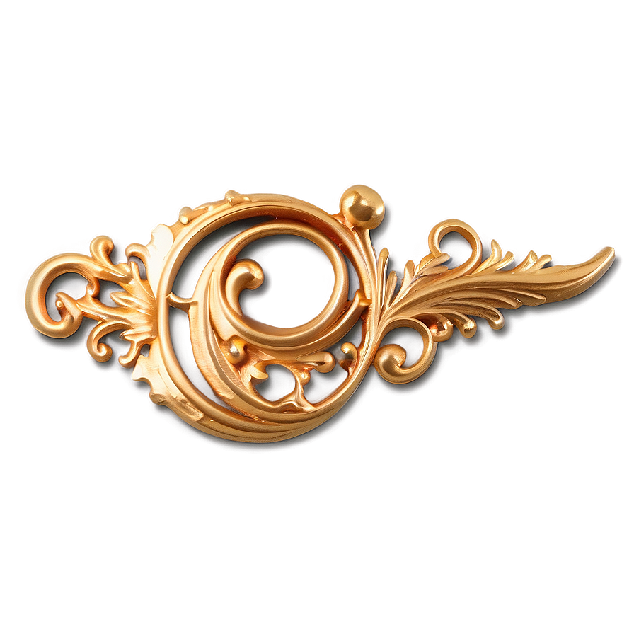 Gold Trim Swirl Png 06282024 PNG Image