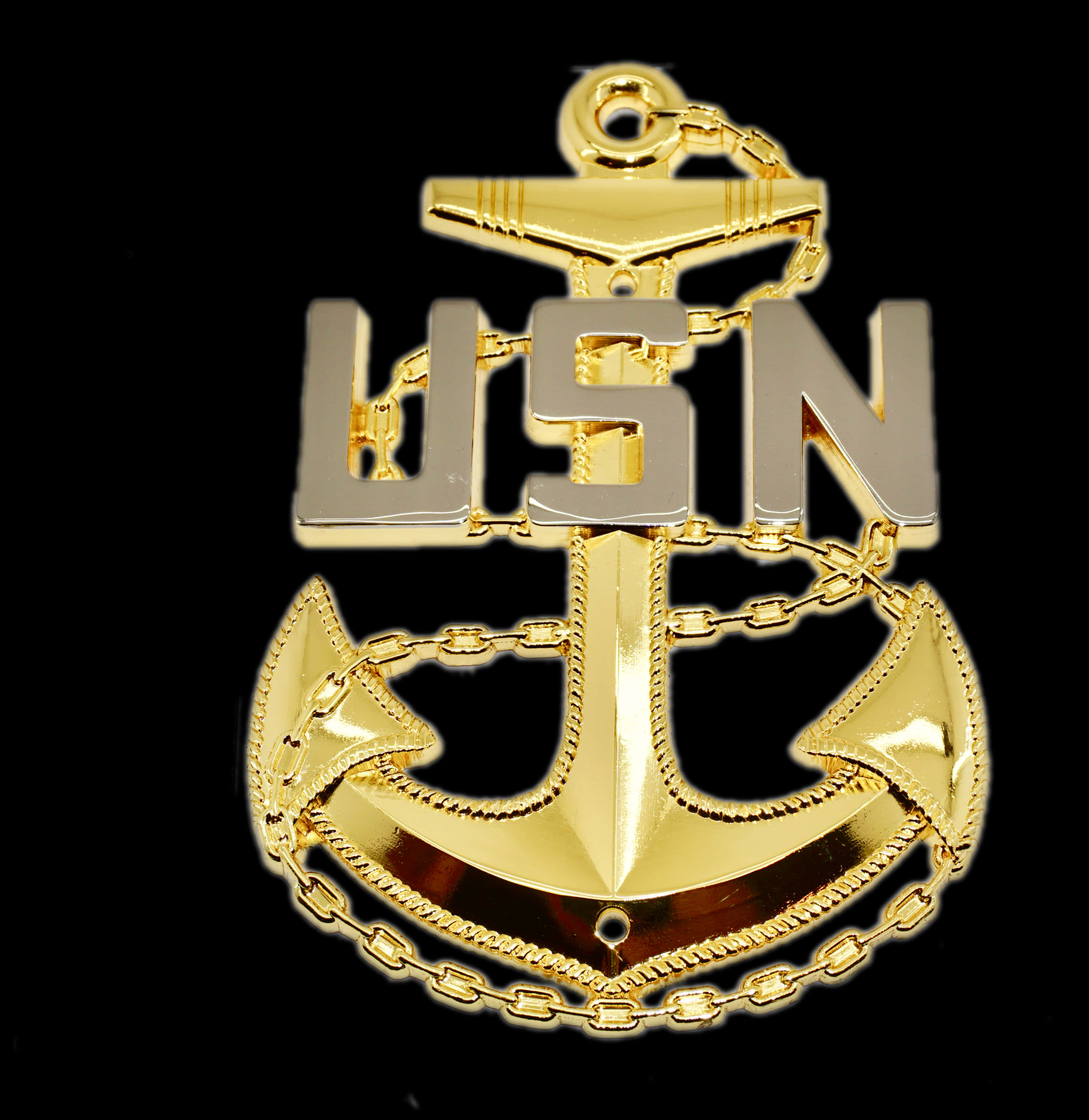 Gold U S N Anchor Badge PNG Image