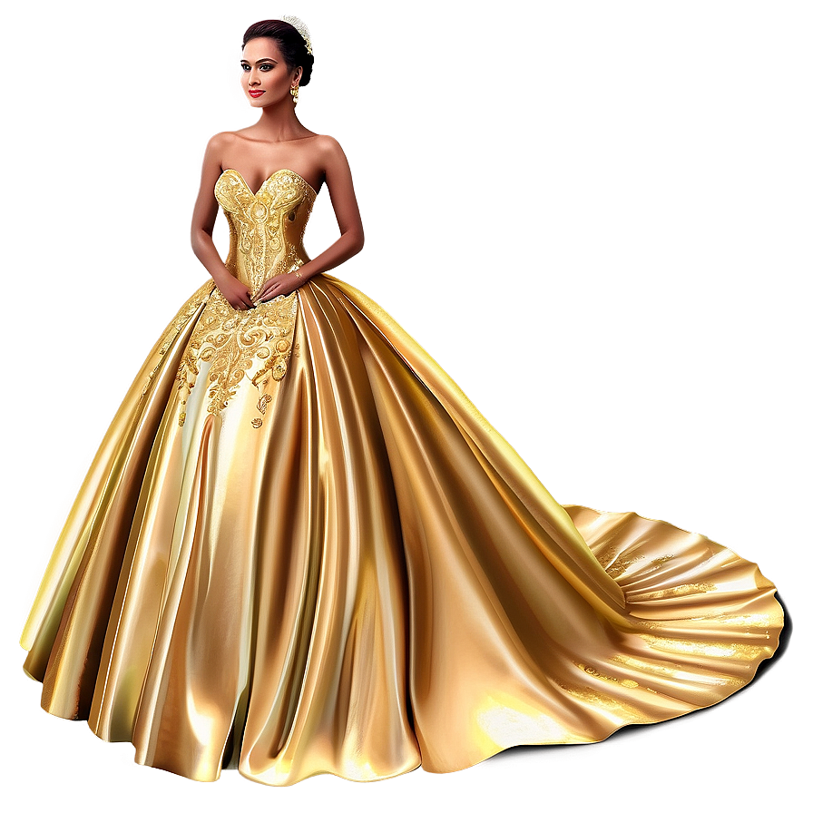 Gold Wedding Dresses Png 06262024 PNG Image