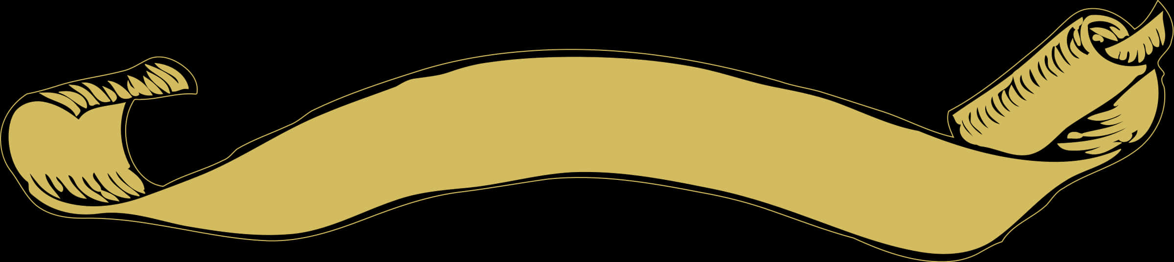 Golden Ancient Scroll Banner PNG Image